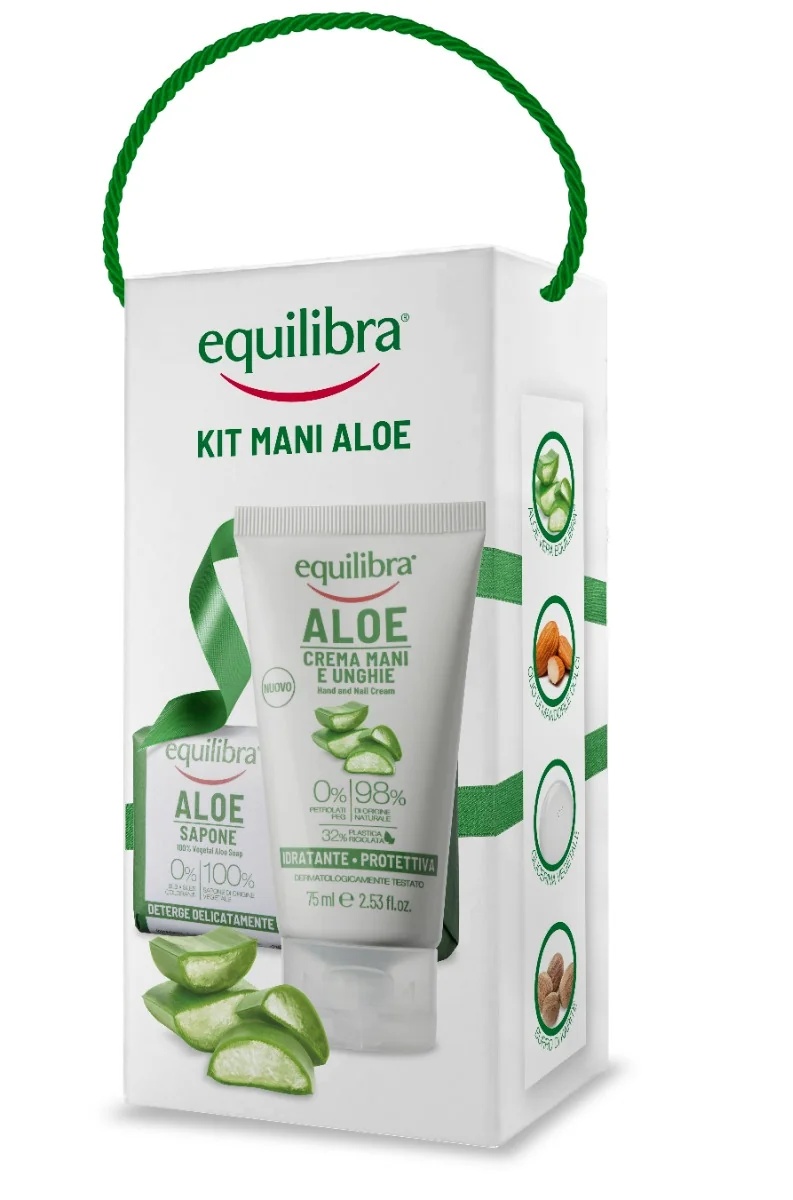 EQUILIBRA Equilibra handset met aloë vera 100% plantaardige zeep 100 g + nagelcrème 75 ml