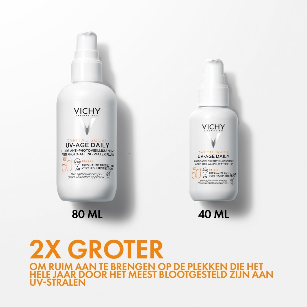 „Vichy Capital Soleil“ apsauginis kremas nuo saulės nuo saulės su UV-Age SPF 50+, 80 ml