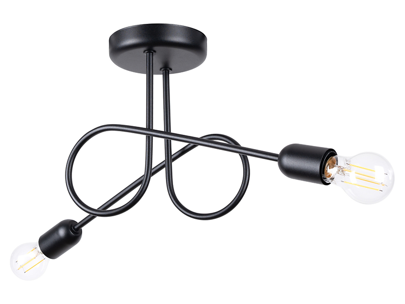 Lampa sufitowa Loop 2-punktowa stalowa czarna
