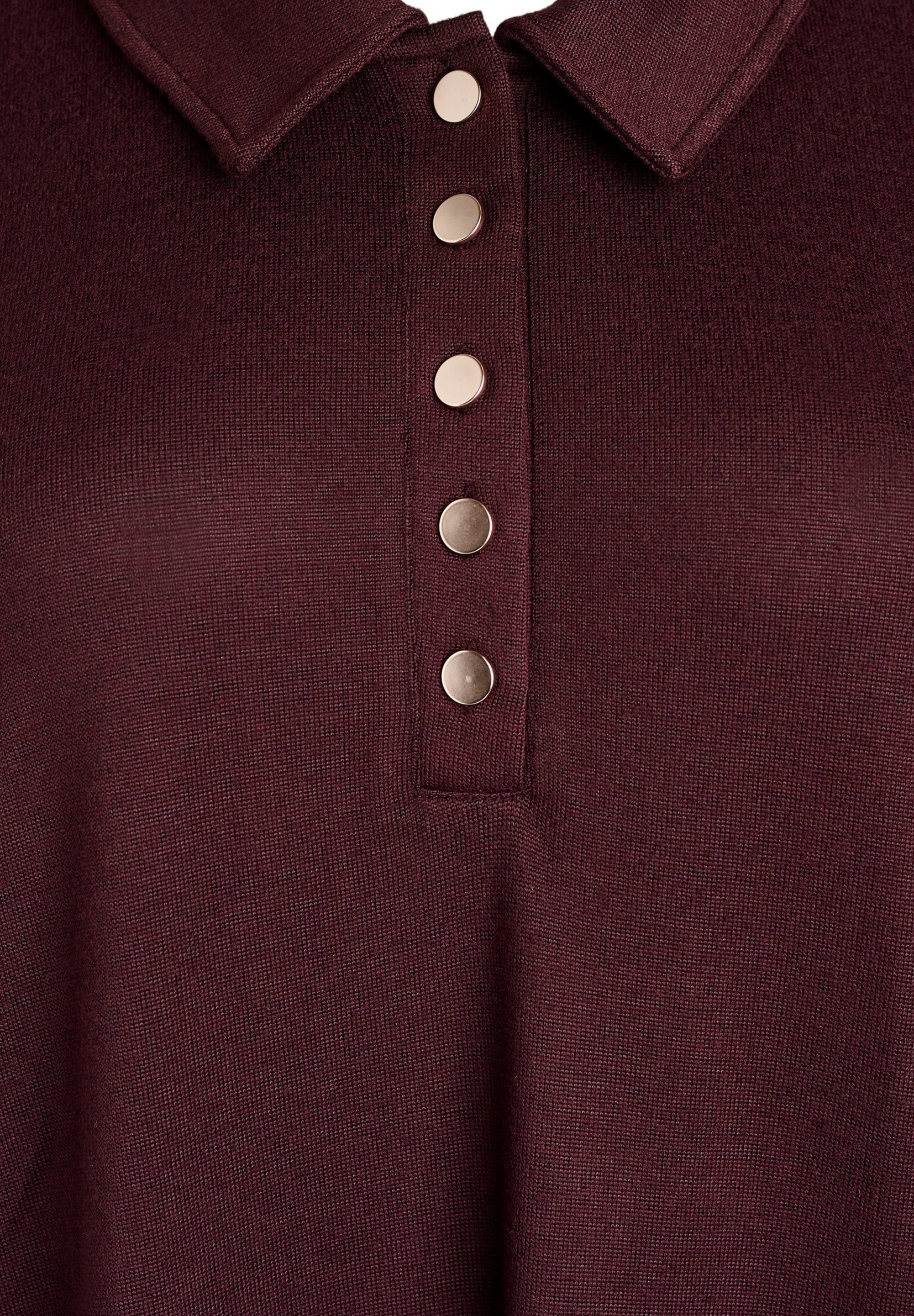 Zizzi KURZES POLO MIT KNÖPFEN UND LANGEN ÄRMELN - Shirt dress - fudge melange