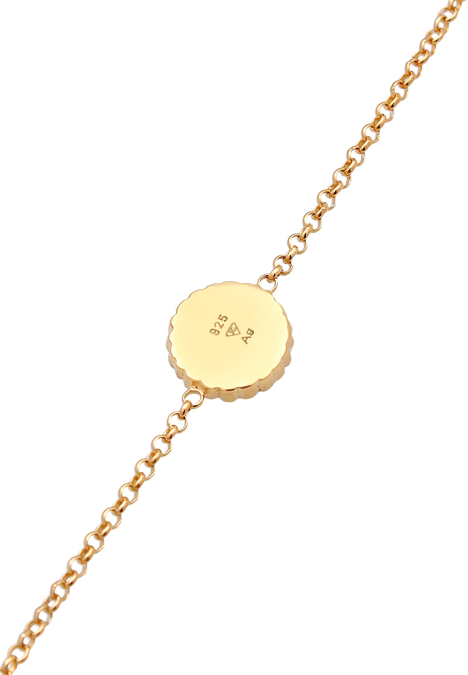 Elli Femmes Pendentif Marguerite été avec émail en argent sterling 925 plaqué or
