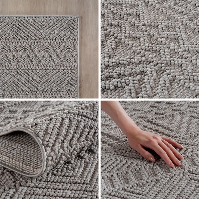 Carpetsale24 Tapis 240x340 cm Gris Design Vintage Bouclé Style Scandinave Moderne Tapis XL pour Salon Salle à Manger Chambre
