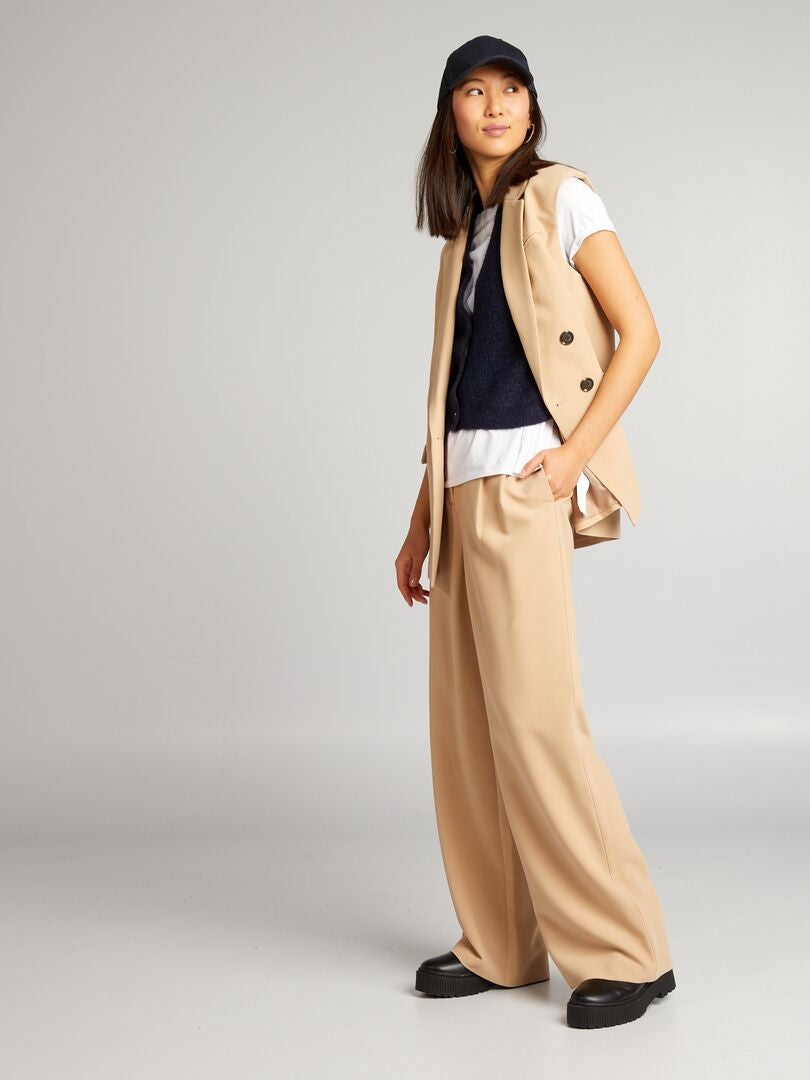Mouwloos gebreid vest - blauw