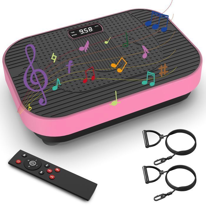 Plateforme Vibrante avec Télécommande –HJKJYX - 199 niveaux -  150 kg Max - rose