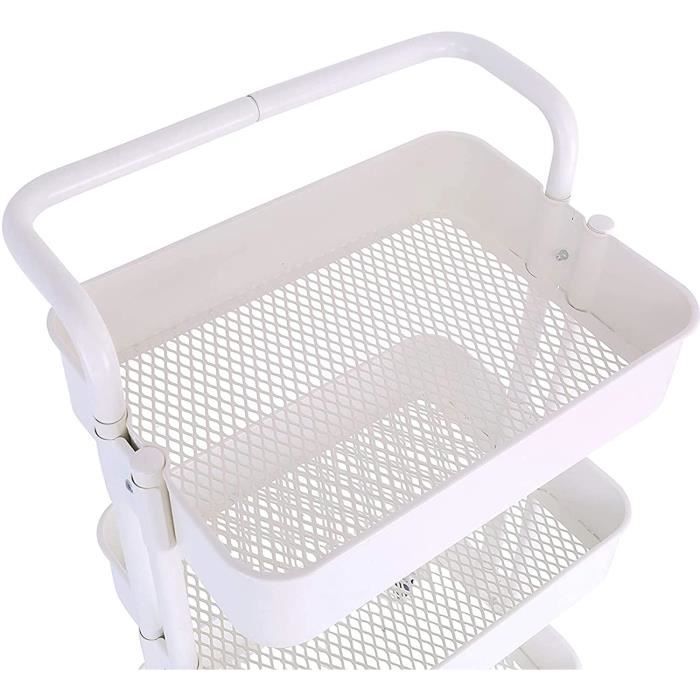 CM67 Serving Trolley, Kitchen Cart, Rolling Table, Shelf with Baskets and Wheels 458