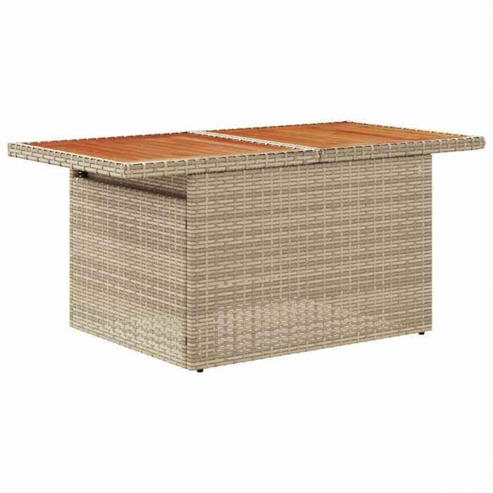Conjunto de comedor de jardín de 9 piezas, beige y gris - Mothinessto3732
