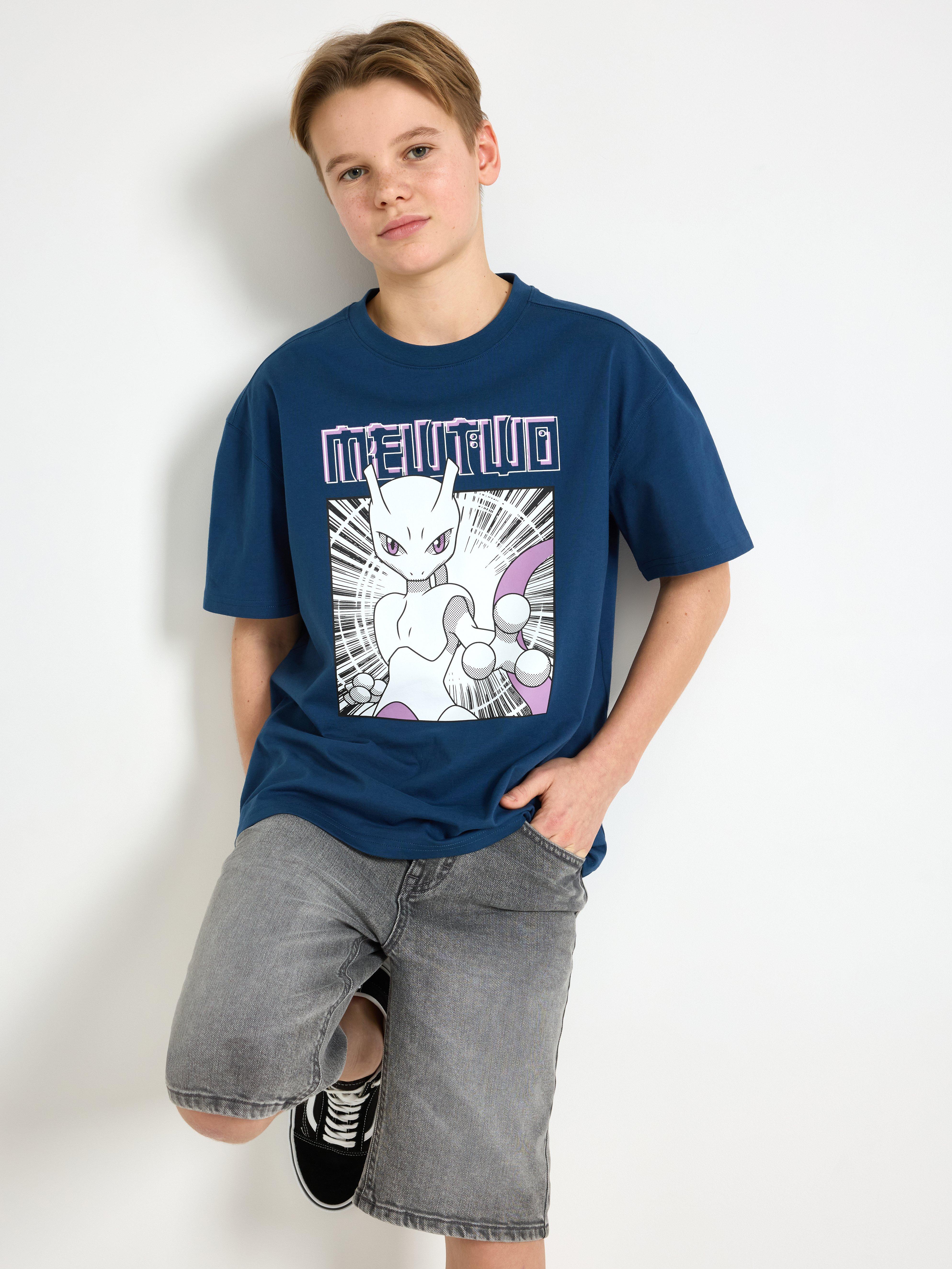 Camiseta Pokémon Azul Escuro Acinzentado