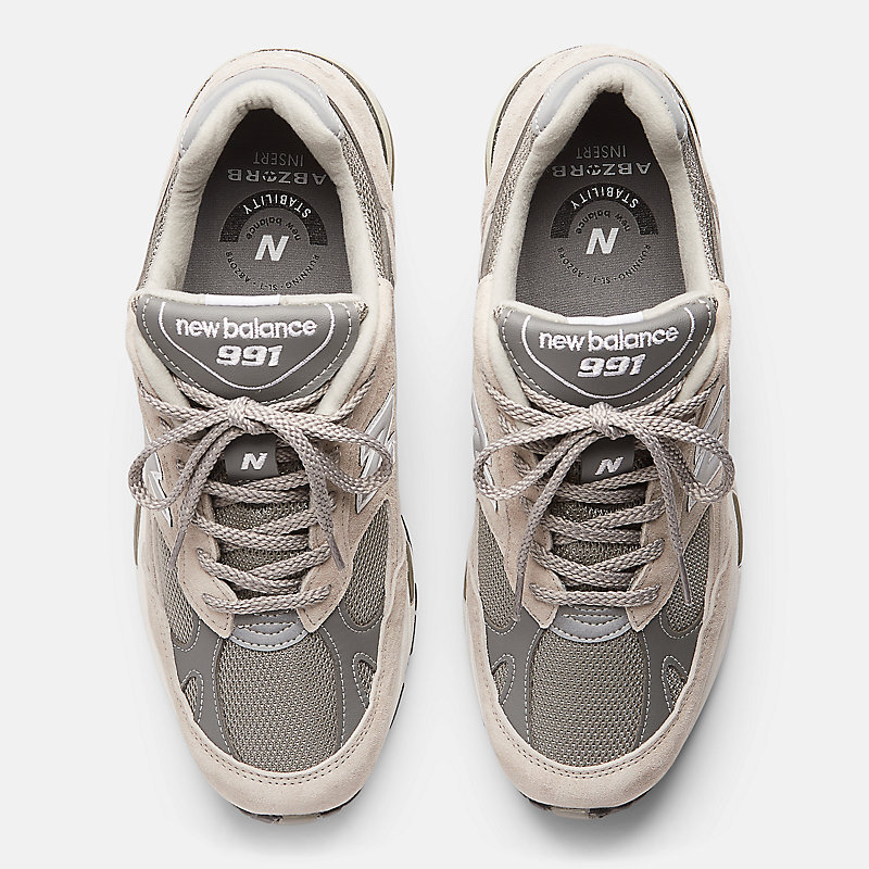 Gemaakt in het VK 991v1 herenschoenen - Grijs met wit