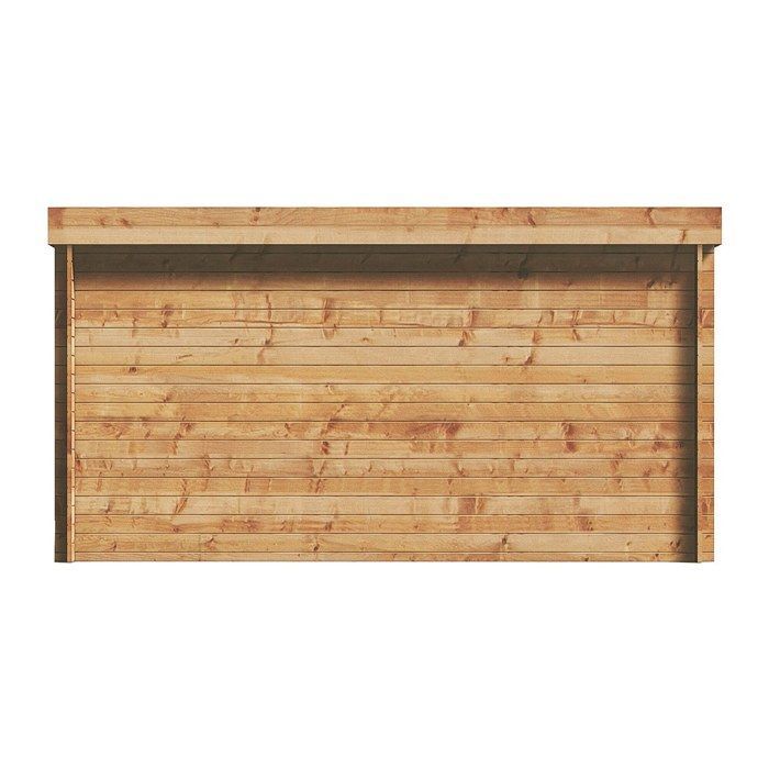 Abri de jardin en bois traité par autoclave avec toit plat - 13 m² - épaisseur 28 mm - CORALIO