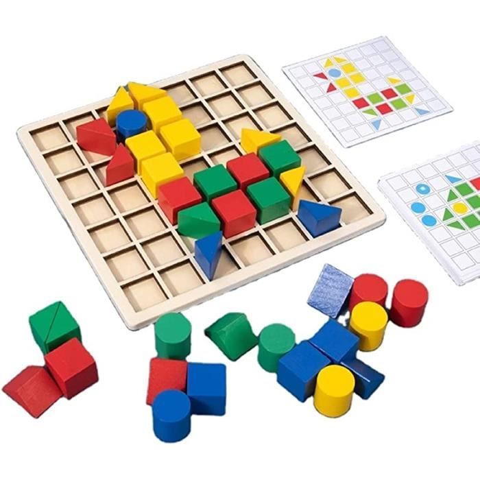 Lernspiel – ZGEER – Holzbausteinset – Mathe-Gedächtnis – Ab 3 Jahren – Umweltfreundliches Holz
