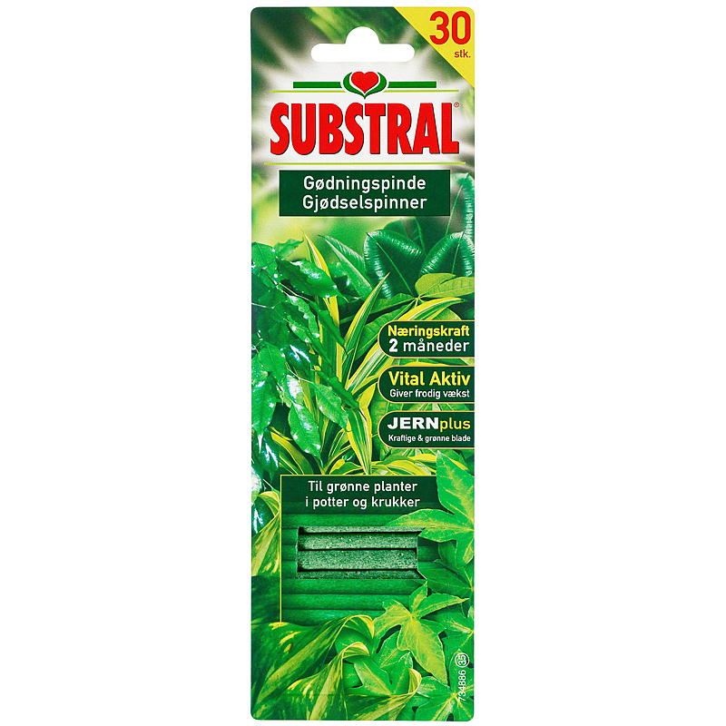 Substral Gjødselpinner 30 stk. grønne planter Substral
