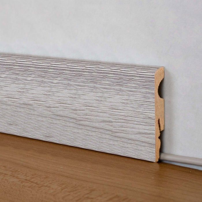 PROVISTON chêne blanc 10 x 58mm mélaminé blanc plinthe MDF plinthe arrondie