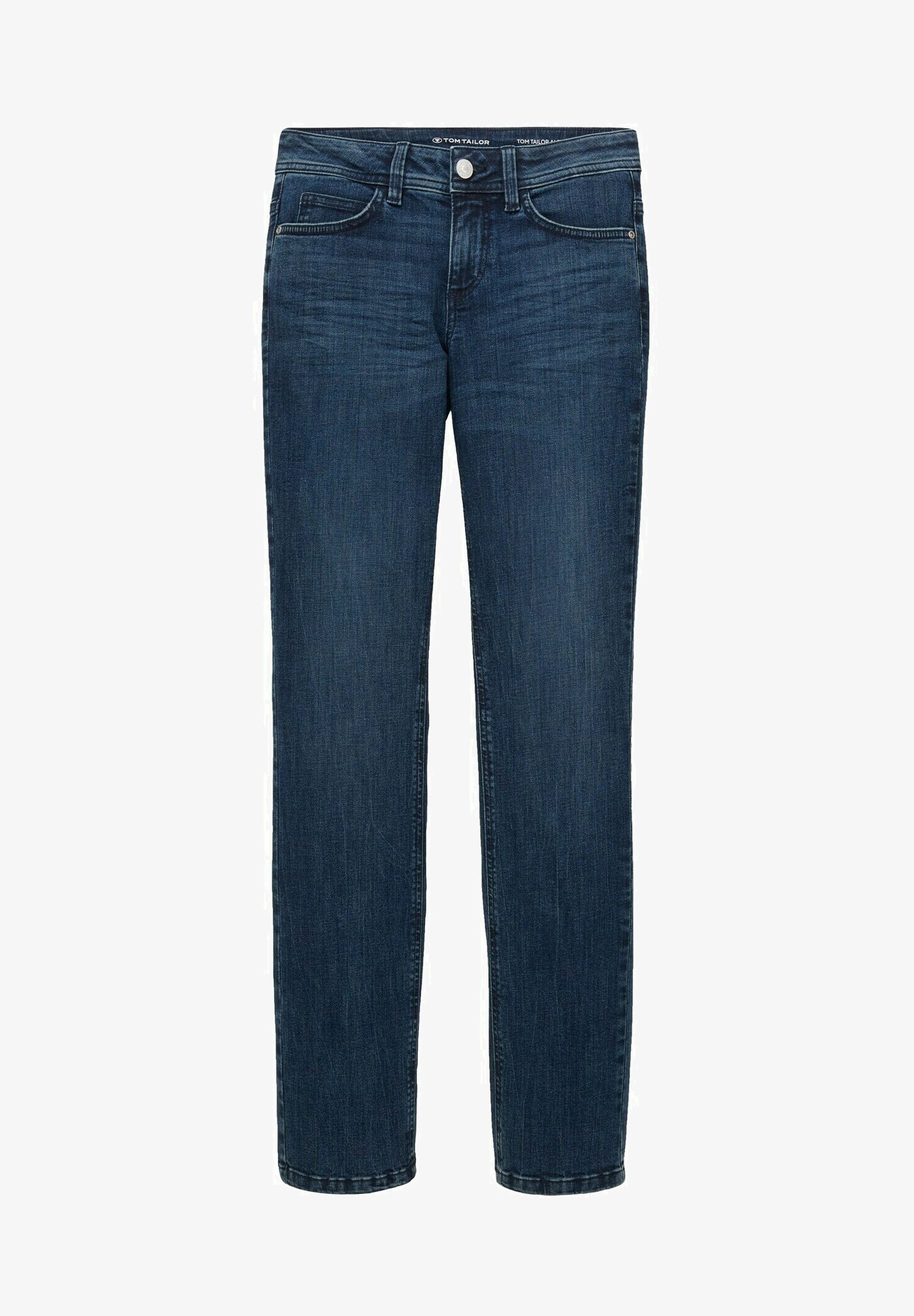 TOM TAILOR TTALEXA Straight - Rechte jeans - donkere stonewashed denim