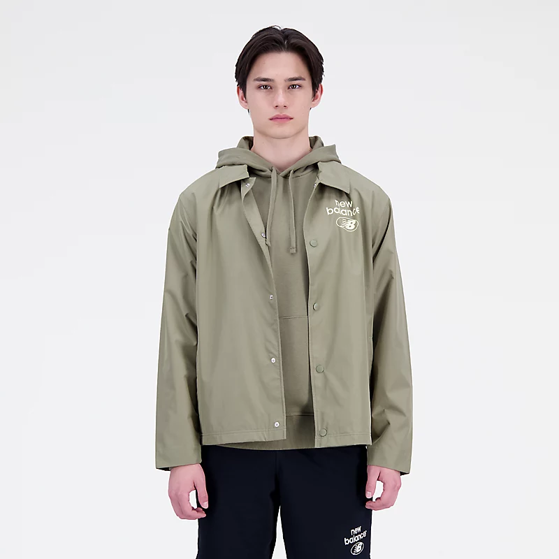 Essentials Reimagined Woven men's jacket - COVERT GREEN
