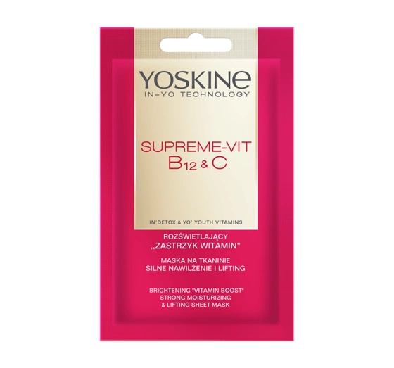 Yoskine Supreme-Vit B12   C maska do twarzy w płachcie 1 sztuka