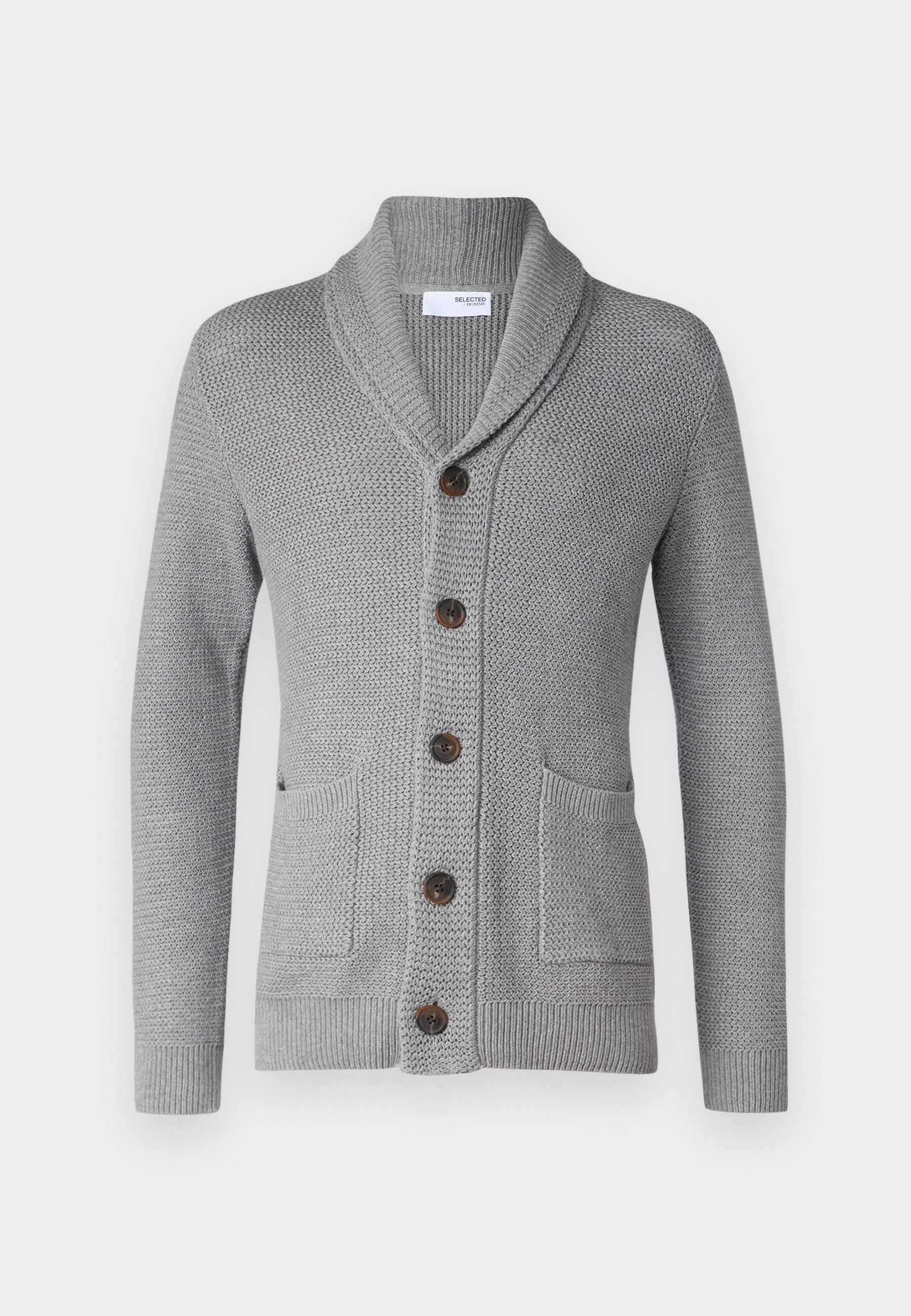 Selected Homme SLHRICHARD SHAWL NECK - Cardigan - lichtgrijs