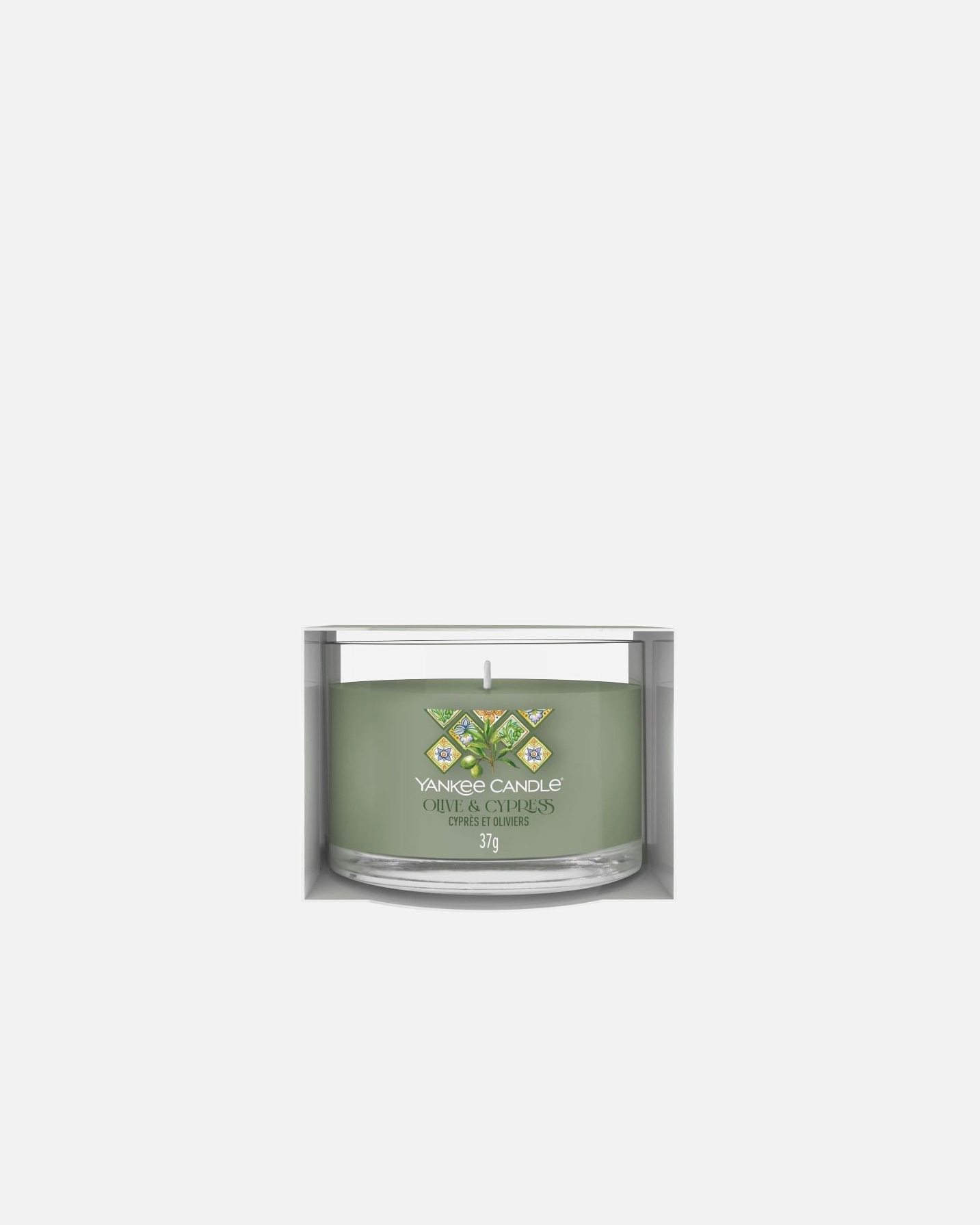 YANKEE CANDLE SIGNATURE SINGLE VOTIVE EN VERRE CYPRES ET OLIVIERS