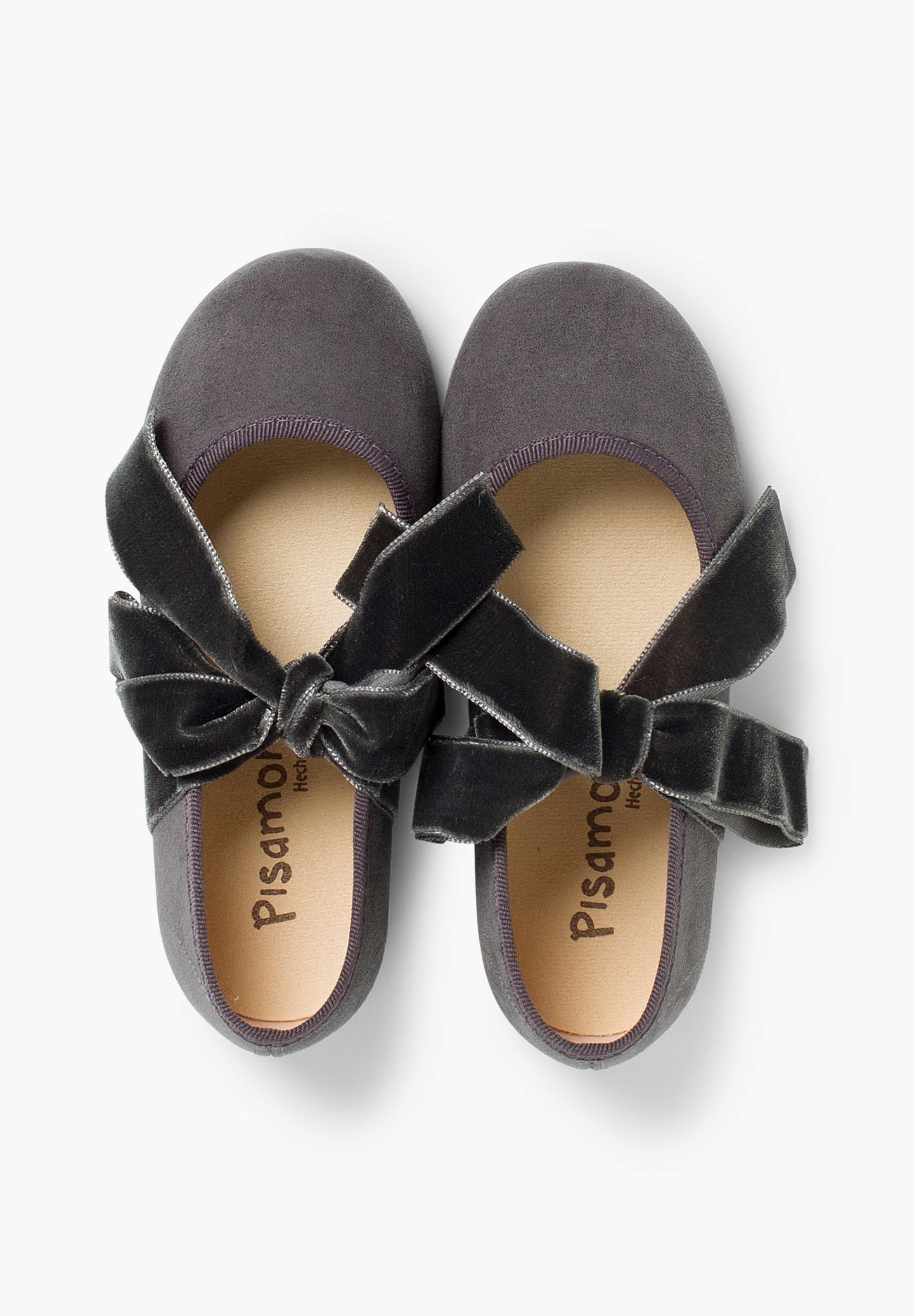 Pisamonas CON LAZO DE TERCIOPELO - Ballerina's met enkelbandje - gris