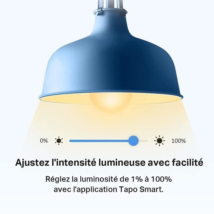 Lampadina Wi-Fi intelligente TP-Link Tapo, attacco E27, luce LED bianca calda, compatibile con Alexa, Google Home e Siri, confezione da 2 Tapo L510E