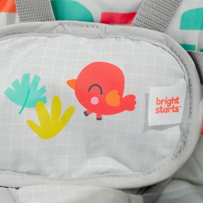 BRIGHT STARTS Baby Bouncer, Foldable Electric Swing – Animals, 6 Swing Speeds, Baby Gift