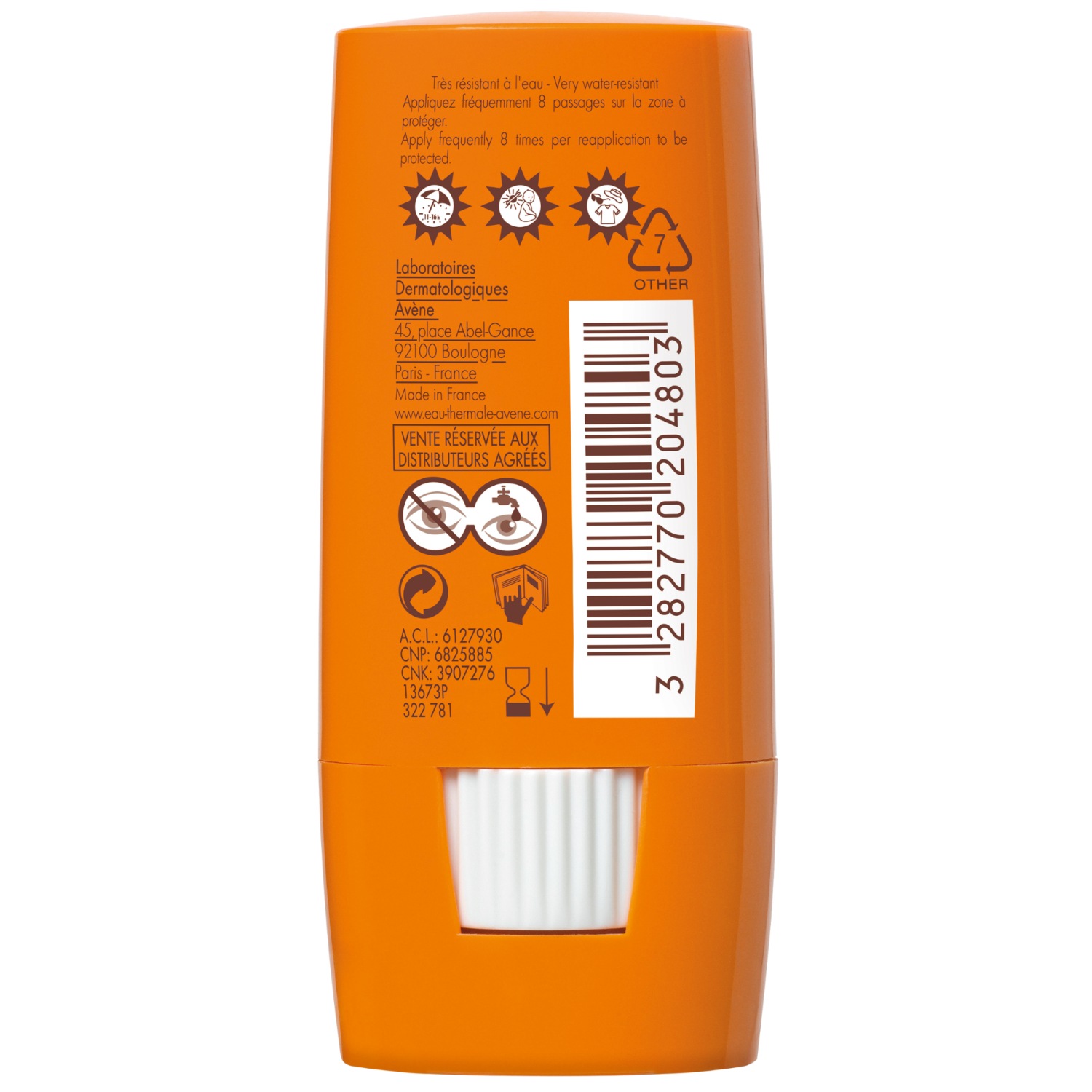 Stick solaire Avène Solaire pour zones sensibles SPF 50+ - 8 ml