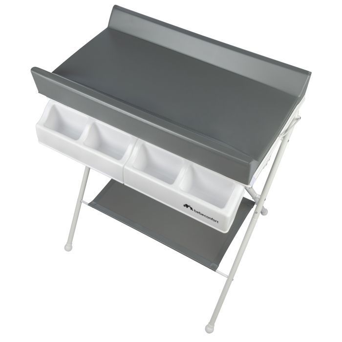 Fasciatoio e vaschetta da bagno 2 in 1 BEBECONFORT Baltic, pieghevole, dalla nascita fino a 12 mesi (11 kg), grigio minerale.
