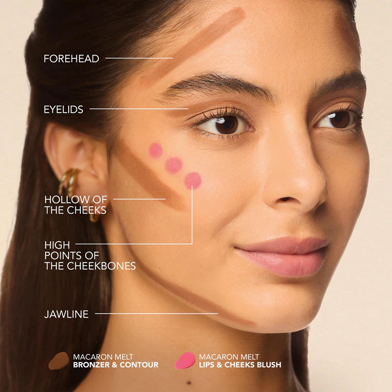 Bourjois Macaron Melt Bronzer & Contour 2 em 1: pó bronzeador e para contorno.