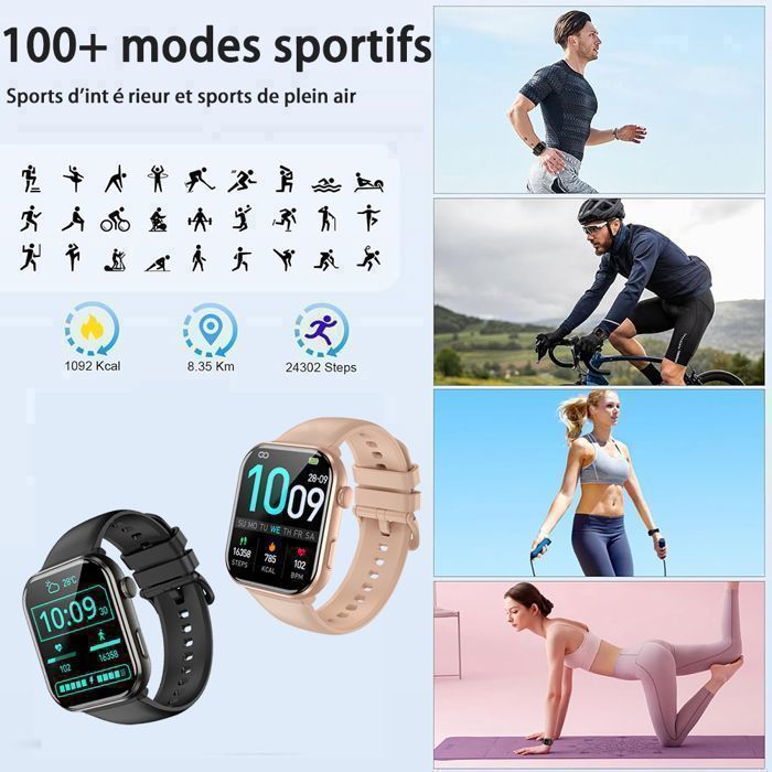 Montre Connectée Homme Appel Bluetooth,1.96