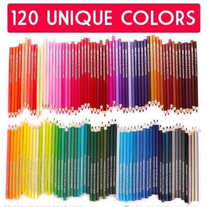 Boîte de 120 Crayons de Couleur , Les Meilleurs Crayons pour Enfants, Adultes et Artistes. Idéal pour Tous Les Types de color