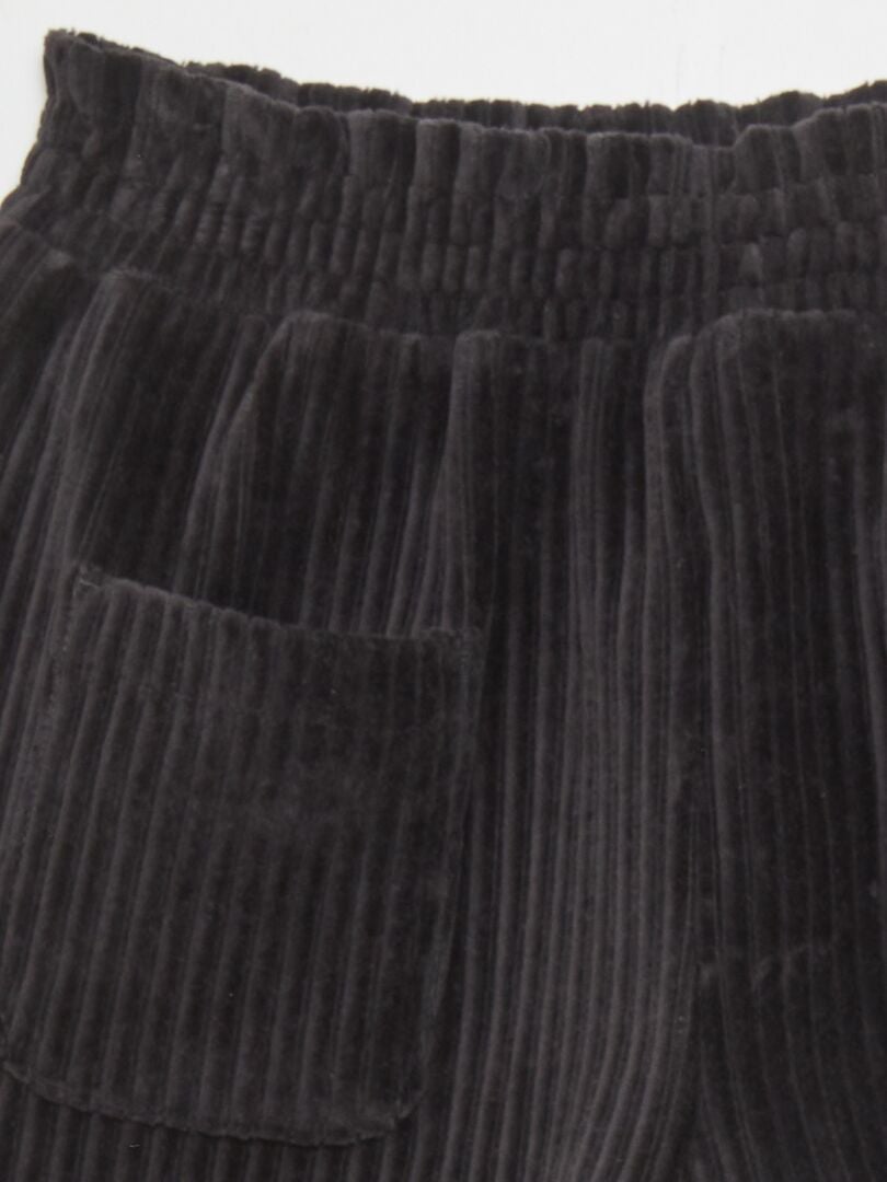 Pantalones cortos de punto de terciopelo - NEGRO