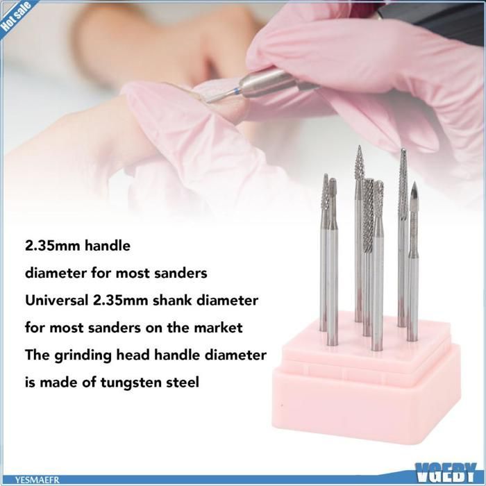 Ashata Nail Drill Bit Set, Nail Polish Removal Bits, Tungsten Carbide Manicure Gridding Nails Hygiene Manicure