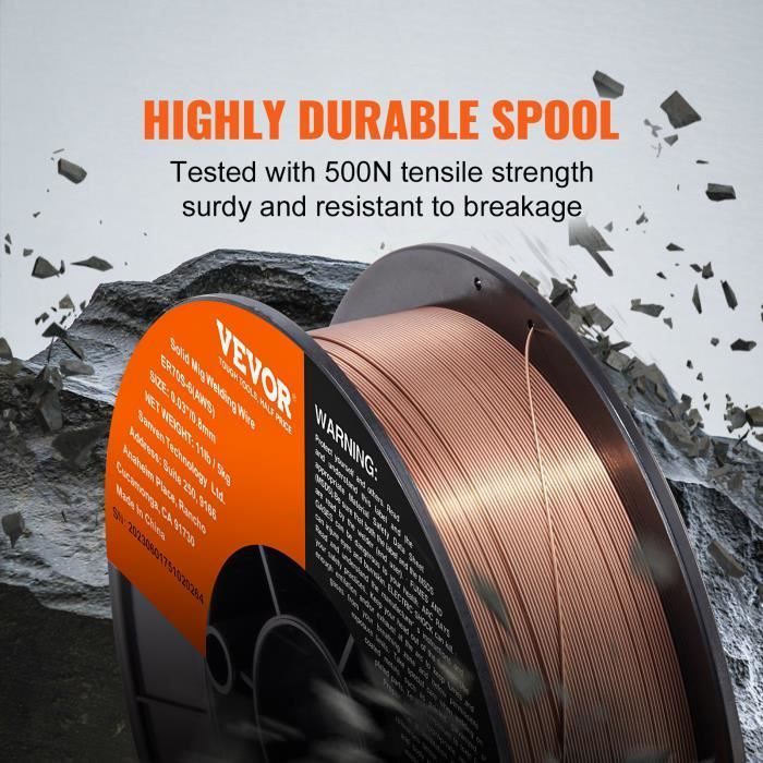 Welding Wire - VEVOR - MIG Welding Wire Solid ER70S-6 Mild Steel 0.8 mm 5 kg