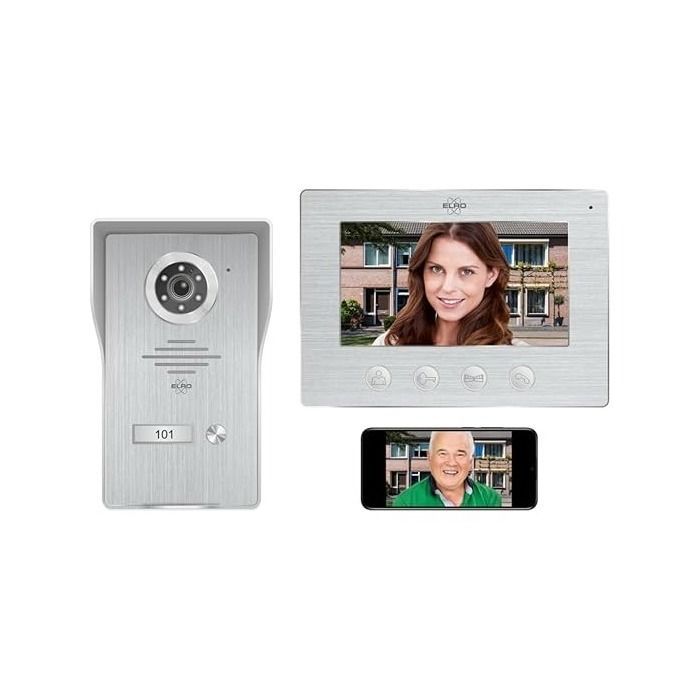 Interfone IP para portas - ELRO - DV4000IP - Câmera Full HD 1080P - Visão Noturna - Monitor de 7 polegadas