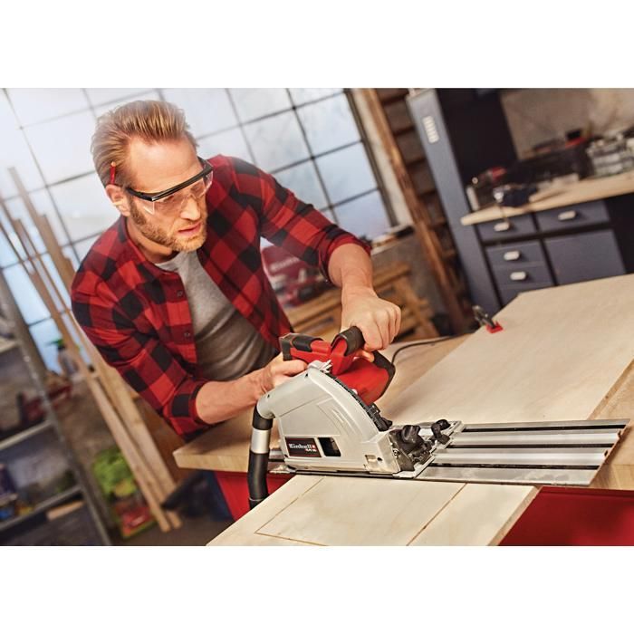 Einhell Scie plongeante TE-PS 165 (1200 W, Diamètre de lame : 165mm, 48 dents, lame HW/TCT, profondeur de coupe : 56 mm)