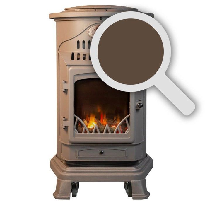 Poêle à gaz Fonte véritable 3.4KW MARRON Miel Effet feu de bois Provence UNIVERSAL