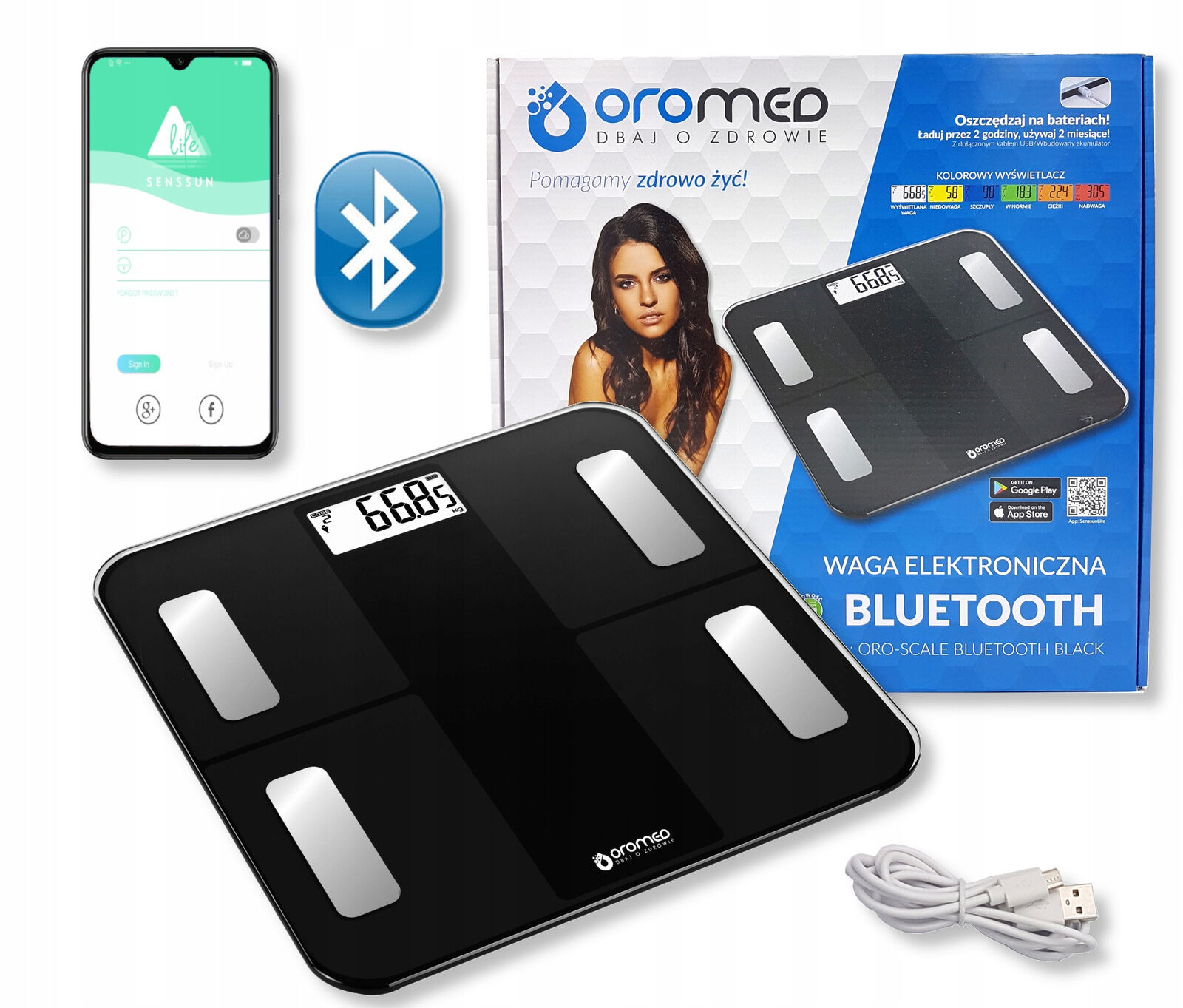 Oromed ORO SCALE BLUETOOTH FEKETE