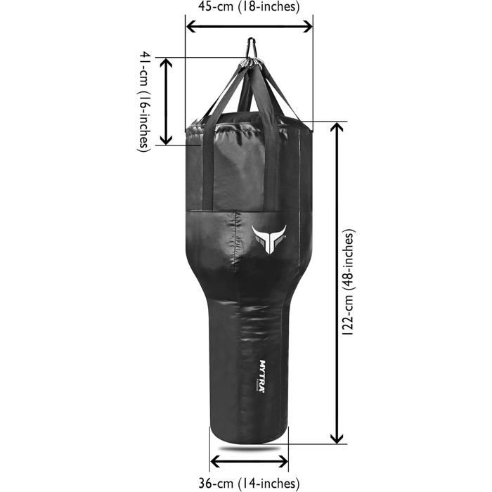 Mytra Fusion Uppercut Boxsack – Leerer T-förmiger Boxsack – Kampfsport, Kickboxen – Schwarz