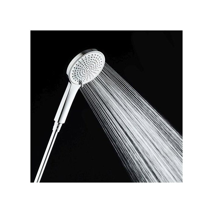 Columna de ducha con mezclador termostático - Edouard Rousseau - Ars Tab - Cromado - Ducha de techo redonda - Ducha de mano