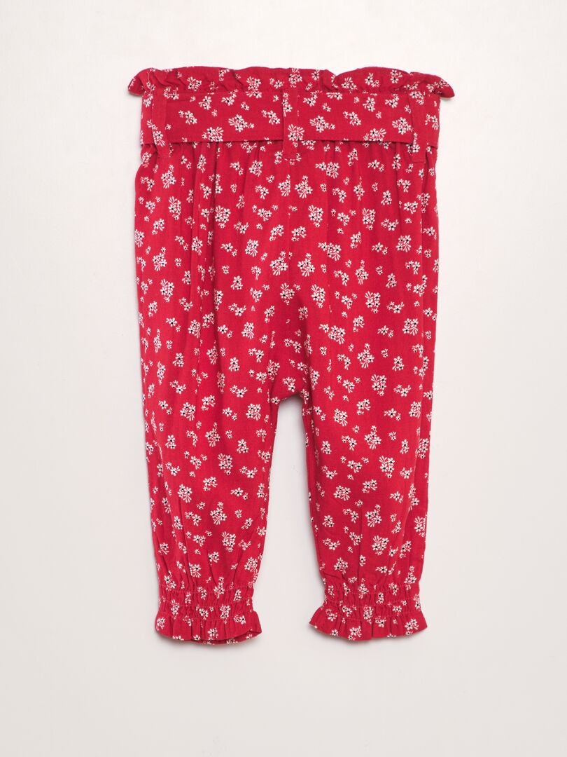 Sarouelbroek met patroon - ROOD