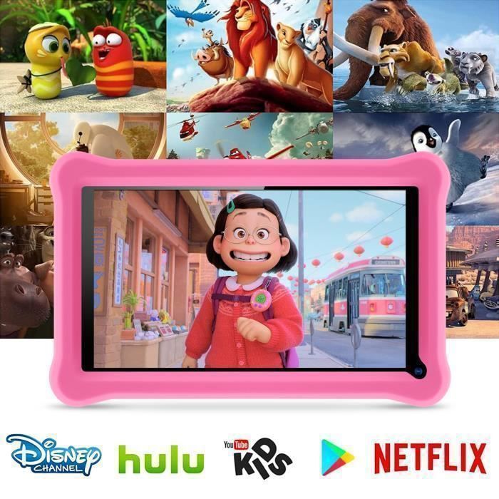SANNUO Tablette Tactile Enfants 7 Pouces - 8Go RAM - 64Go ROM - Android 11-Rose