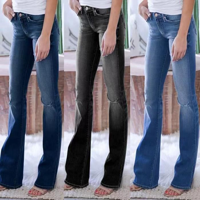 Jeans ajustados para mujer - FUNMOON - Negro - Cálido - Primavera y verano - Estilo urbano
