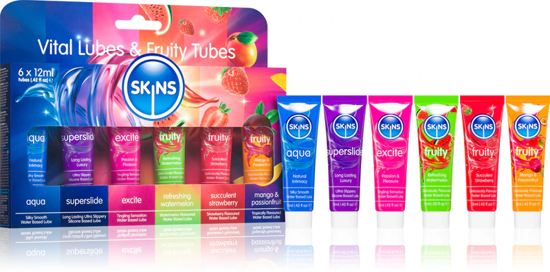 Conjunto de lubrificantes Skins Vital & Fruity Lubes
