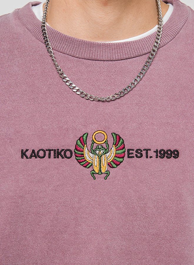 Kaotiko CREW WASHED BEETLE - Genser - bordeaux