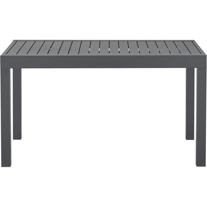 Mesa de jardín rectangular extensible para 6 a 10 personas - Estructura de aluminio - L 135-270 x An 90 x Al 75 cm - Gris oscuro