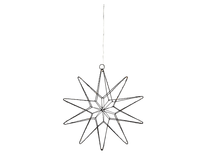 Gwiazda wisząca Gleam LED metalowa czarna
