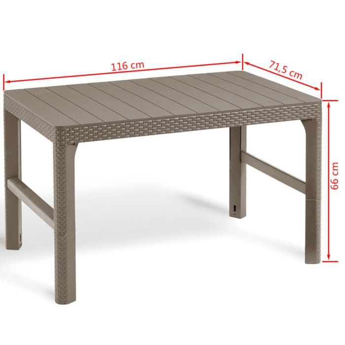 Keter Table de jardin Lyon Cappuccino 420015