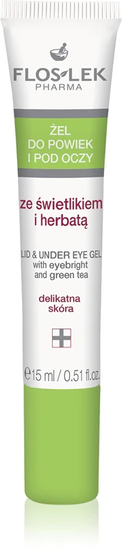 Gel za oči FlosLek Pharma Eye Care z očesnim metelom in zelenim čajem