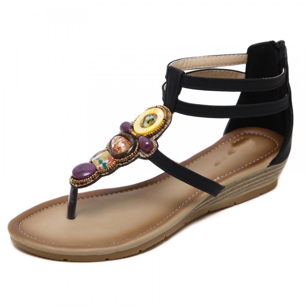 Sandales pour femmes à bout ouvert, pantoufles légères et plates, confortables pour la plage.