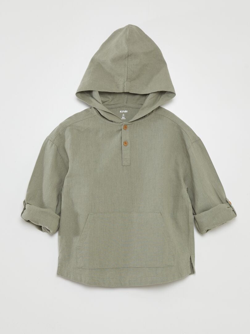 Camisa de linho e algodão - VERDE