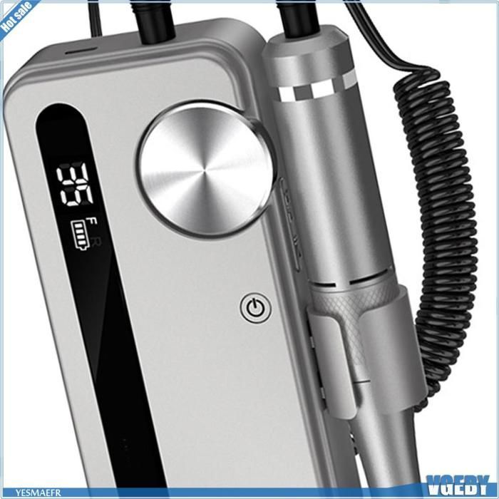 Ashata 2-in-1 Electric Nail Grinder, Rechargeable, Professional, Wireless, for Manicures, Gray